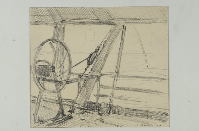 1917 - Pontile di Viareggio con bilancia da pesca